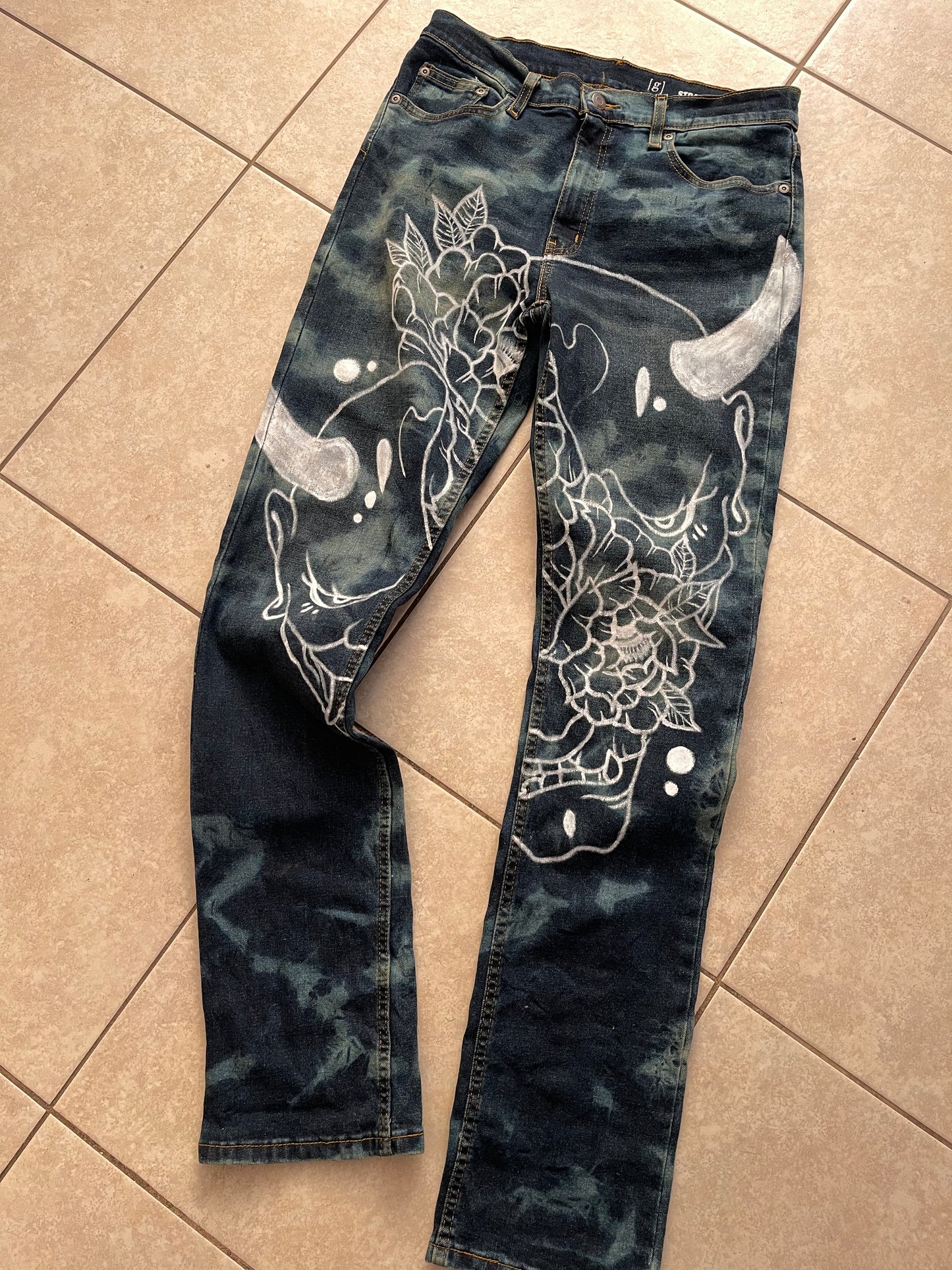 Oni in Bloom Painted Denims (W31 L34)
