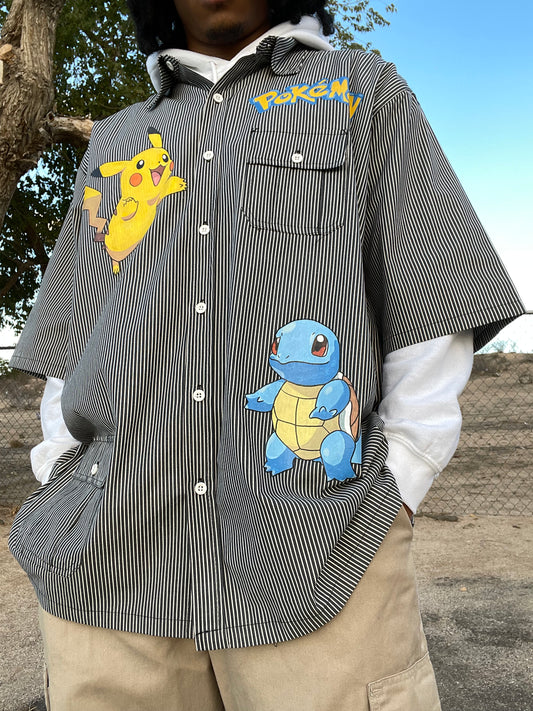 Pokémon Pinstripe Button Shirt (2XL)