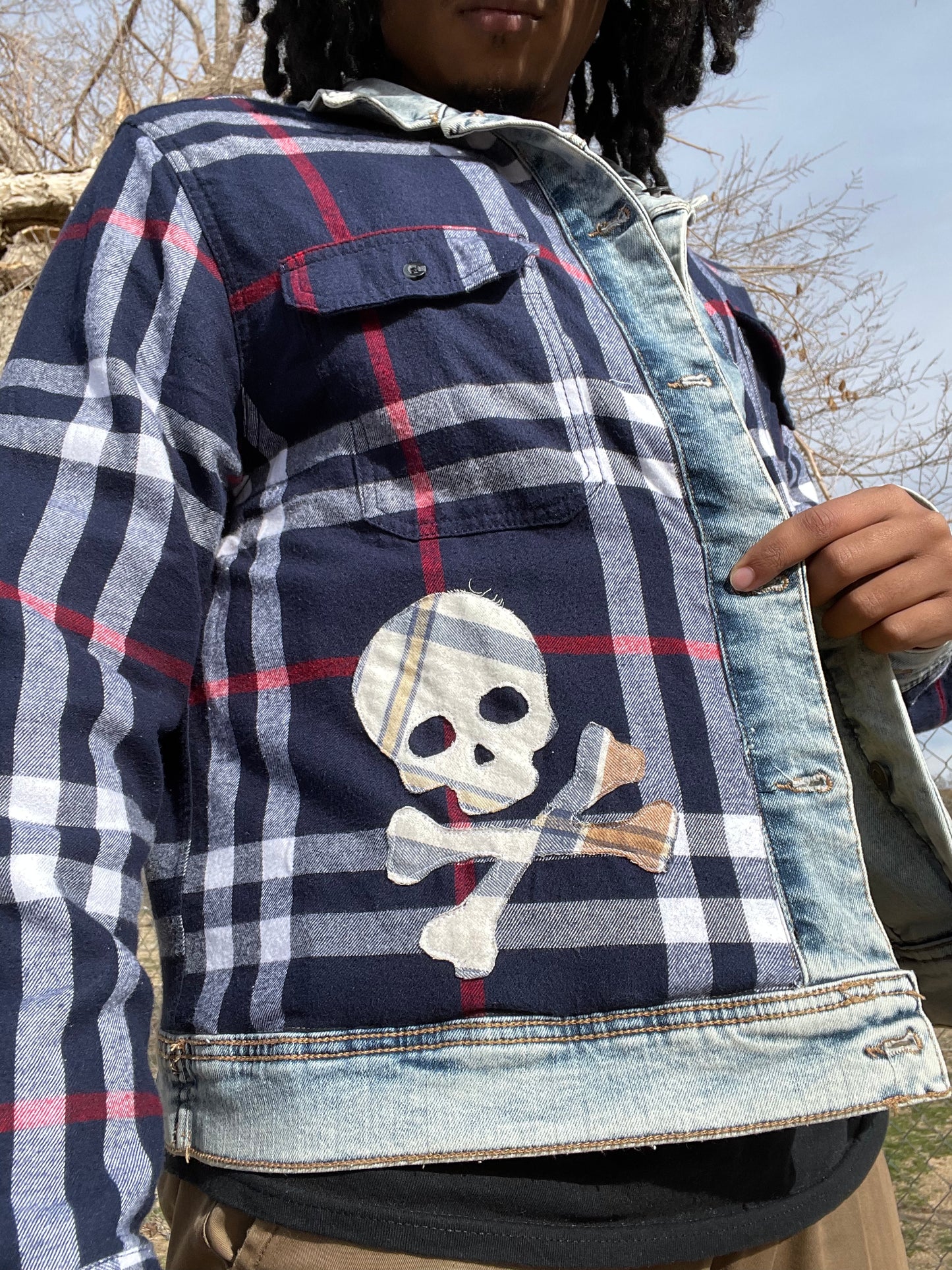 Reversible Denim Skull & Flannel Jacket